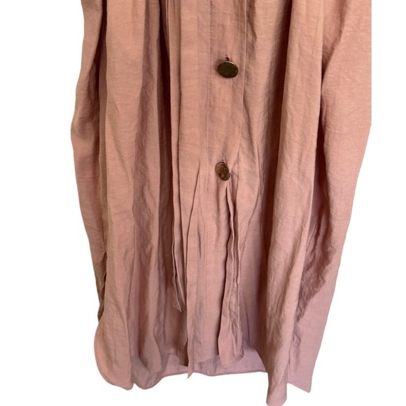 Zara Oversized Mauve Pink Shirt Long Sleeve Dress with Belt Size Large - Picture 3 of 7